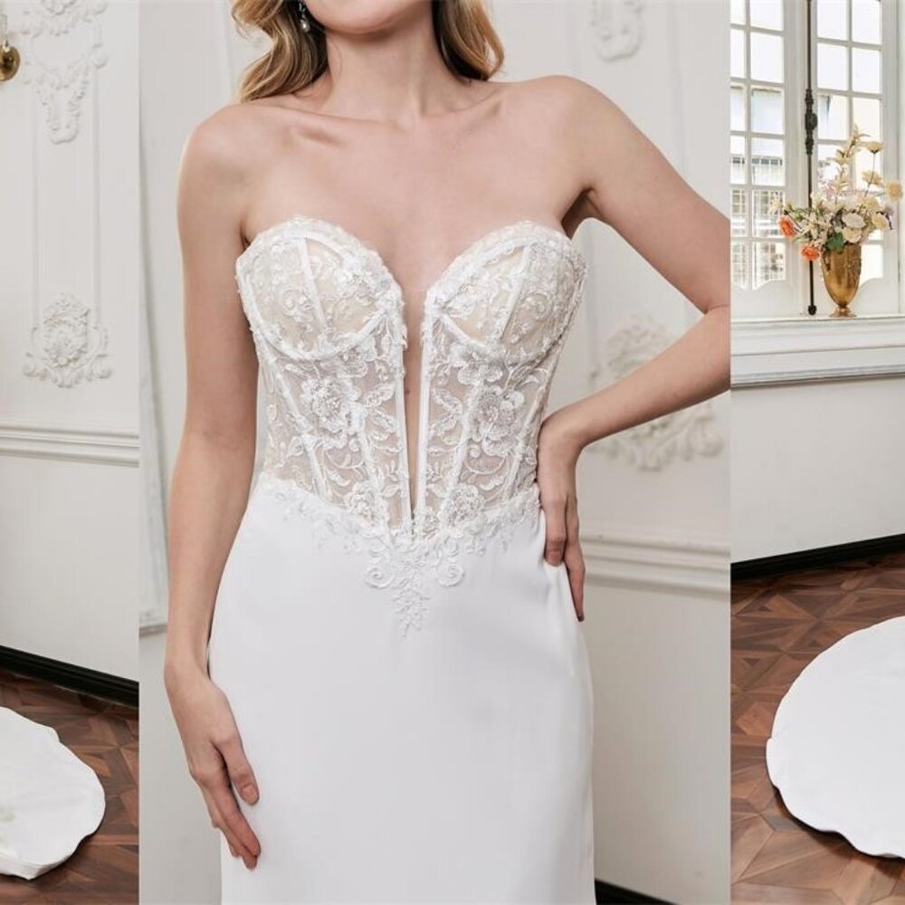 Darius Cordell - WT4849 - sweetheart strapless corset lace wedding gown